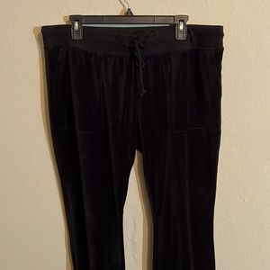 Black velvet low rise flare pants
